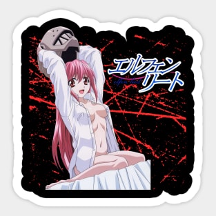 Artful Echoes Unforgettable Scenes From Elfen Lied Manga Sticker